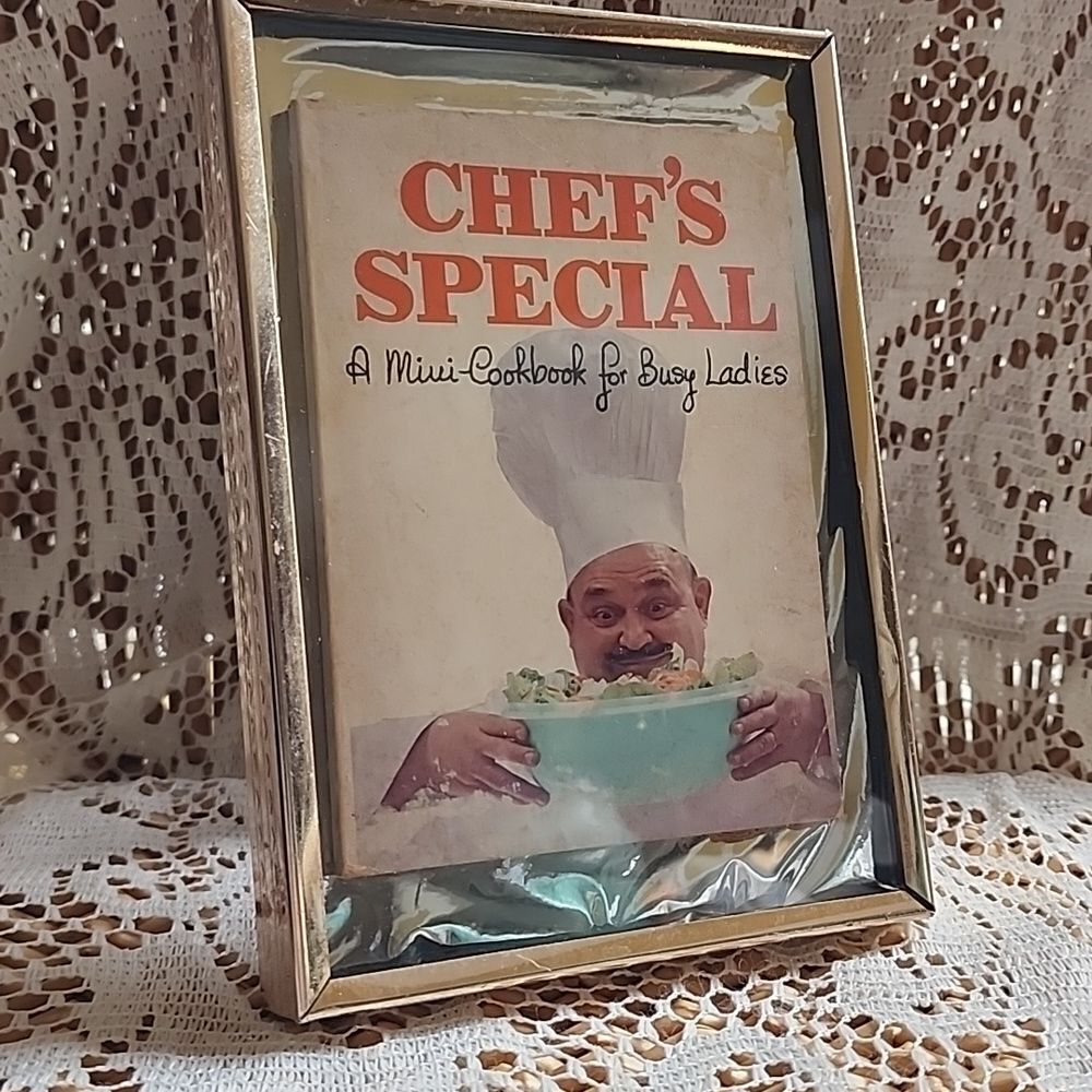 Vintage Frame With Vintage Mini Cookbook Chef's Special Framed